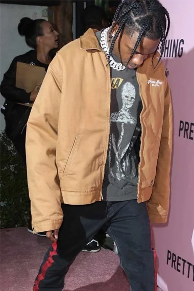 Pretty Little Thing Travis Scott Bomber Beige Cotton Jacket