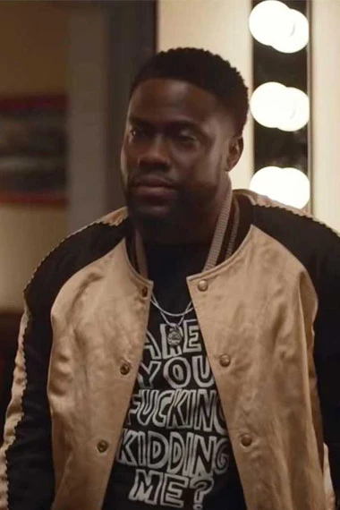Kevin Hart Kid True Story TV Series Bomber Beige Satin Jacket