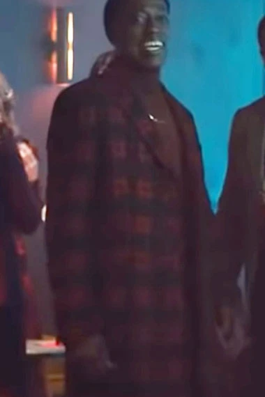 Wesley Snipes Carlton True Story Plaid Maroon Checked Coat
