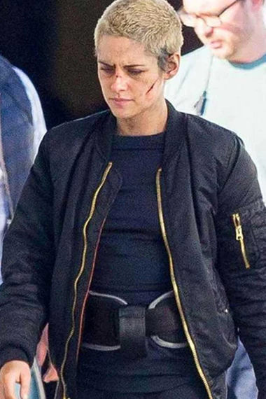 Underwater Norah Price Kristen Stewart Black Bomber Jacket