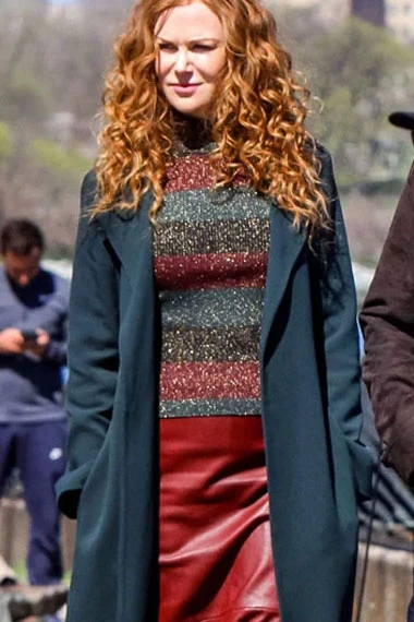 Undoing Nicole Kidman Grace Fraser Phthalo Green Wool Coat