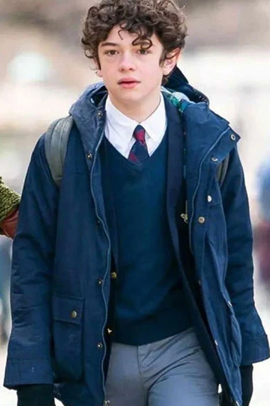 Noah Jupe Henry Fraser The Undoing Hooded Blue Cotton Jacket