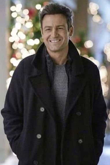 Tyler Hynes Jamie An Unexpected Christmas Black Trench Coat