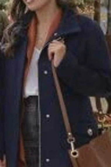 Rissa Gelsea Mae An Unexpected Christmas Blue Wool Trench Coat