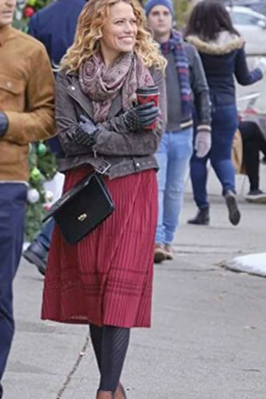 Bethany Joy Lenz Emily An Unexpected Christmas Biker Jacket