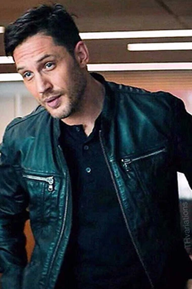 Venom Movie Eddie Brock Tom Hardy Black Leather Jacket