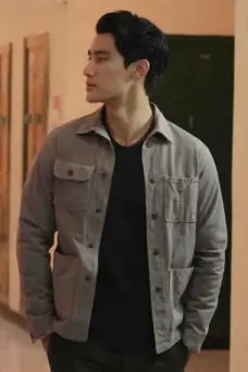 Bret Nam Alex Landi Walker TV Series Grey Cotton Jacket