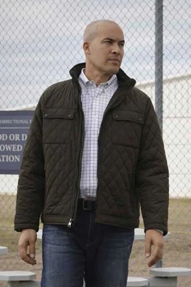 Larry James Coby Bell Walker Green Satin Quilted Puffer Jacket