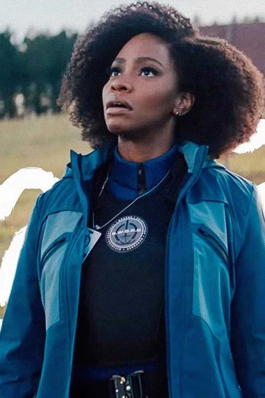 Monica Rambeau Teyonah Parris WandaVision Blue Parachute Jacket