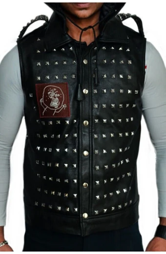 Reginald Blechman Wrench Watch Dogs Studded Black Cosplay Vest watch-dogs2-wrench-vest-jacket