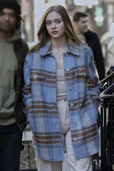 Isabel Gravitt The Watcher Ellie Brannock Blue Plaid Coat