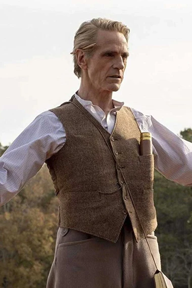 Adrian Veidt Watchmen Ozymandias Jeremy Irons Brown Tweed Vest