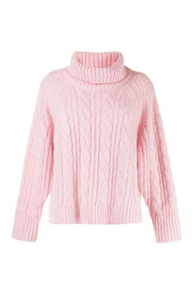 Enid Sinclair Emma Myers Wednesday Pink Wool Knitted Sweater