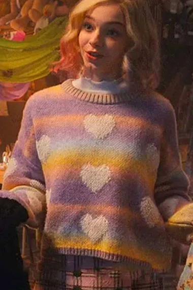 Enid Sinclair Emma Myers Wednesday Multicolor Wool Sweater