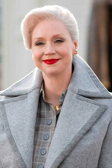 Larissa Weems Wednesday Gwendoline Christie Grey Trench Coat