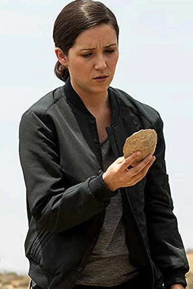 Shannon Woodward Elsie Hughes Westworld Black Bomber Jacket