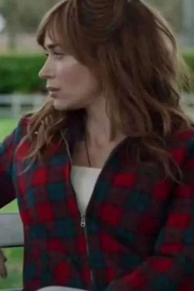 Emily Blunt Rosemary Wild Mountain Thyme Checked Plaid Jacket