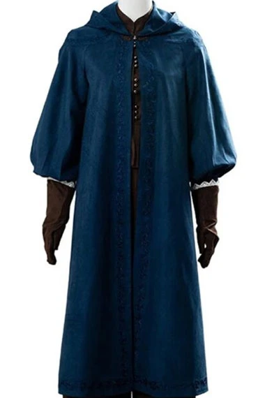 Witcher Freya Allan Princess Cirilla Hooded Blue Cosplay Coat