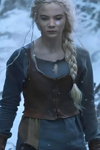 The Witcher Princess Cirilla Freya Allan Brown Leather Vest
