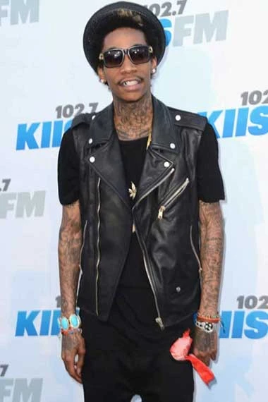 Wiz Khalifa KIIS FM WANGO TANGO Biker Black Leather Vest