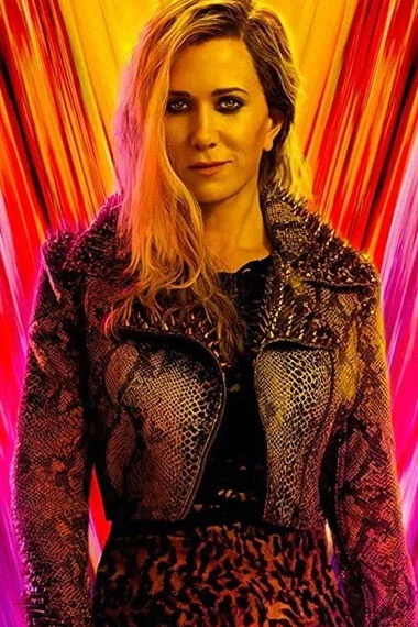 Kristen Wiig Wonder Woman Barbara Minerva Black Studded Jacket