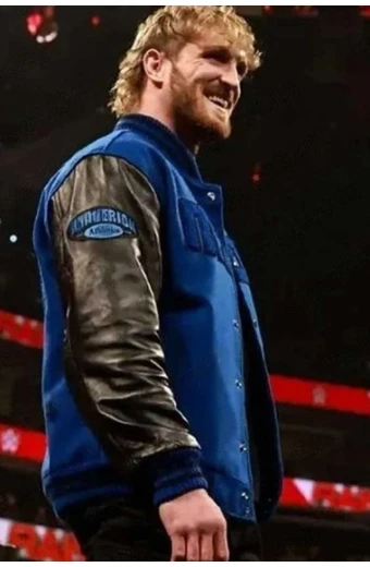 Logan Paul WWE Superstar Smackdown Blue Varsity Bomber Jacket logan-paul-wwe-smackdown-varsity-jacket