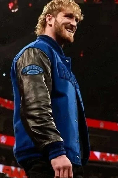 WWE Superstar Logan Paul Smackdown Blue Bomber Varsity Jacket
