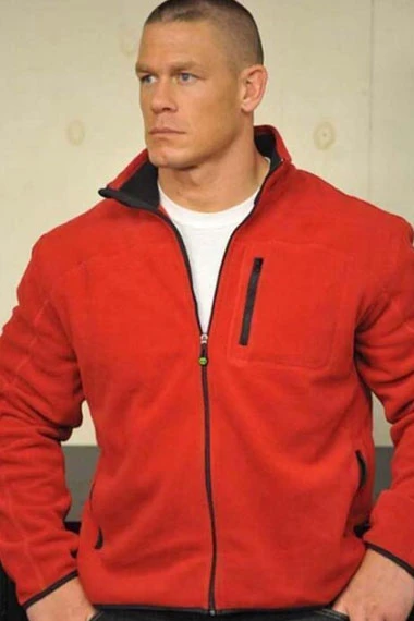 John Cena WWE Wrestler Mens Casual Bomber Red Fleece Jacket