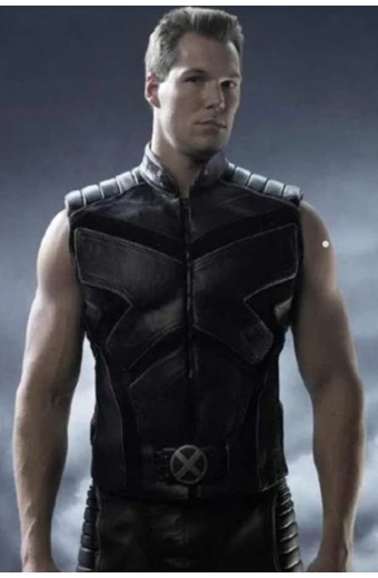 X-Men Last Stand Daniel Cudmore Colossus Black Leather Vest x-men-daniel-leather-vest