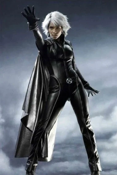 Halle Berry X-Men Storm Black Cosplay Leather Jumpsuit Jacket