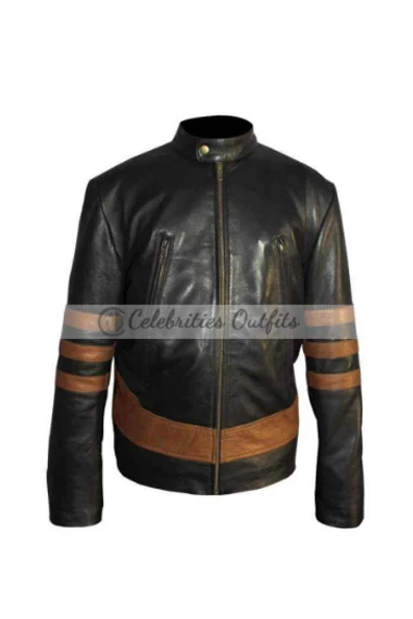Logan X-Men Origins Wolverine Hugh Jackman Brown Biker Jacket