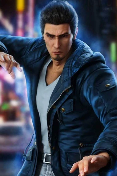 Kazuma Kiryu Yakuza Like a Dragon Blue Cosplay Cotton Jacket