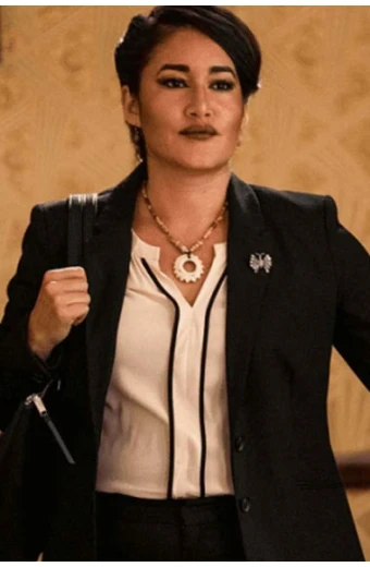 Qorianka Kilcher Angela Blue Thunder Yellowstone TV Show Coat yellowstone-angela-qorainka-kilcher-coat