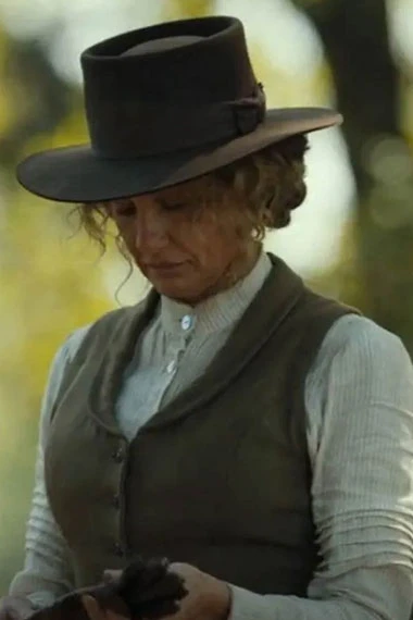 Yellowstone TV Show Faith Hill Margaret Dutton Brown Wool Vest yellowstone-faith-hill-brown-vest