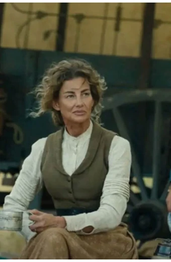 Yellowstone TV Show Faith Hill Margaret Dutton Brown Wool Vest yellowstone-faith-hill-brown-vest