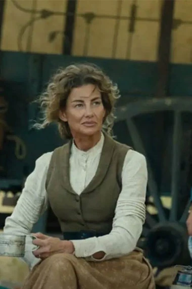 Margaret Dutton Yellowstone TV Show Faith Hill Brown Wool Vest