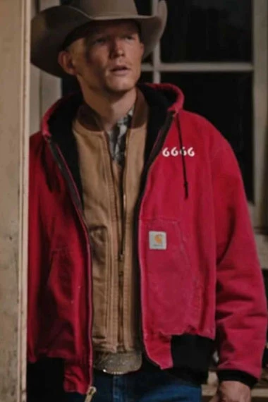 Yellowstone Jefferson White Jimmy Hurdstrom Red Fleece Hoodie