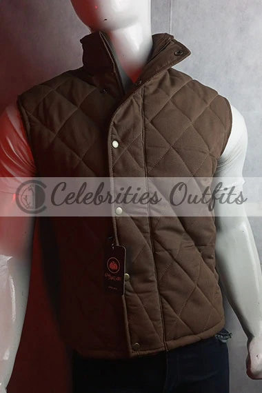 Kevin Costner Yellowstone John Dutton Ranch Brown Satin Vest
