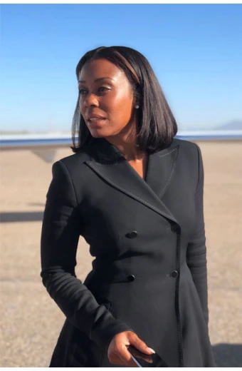 Willa Hayes Karen Pittman Yellowstone Black Wool Trench Coat yellowstone-willa-hayes-karen-pittman-coat