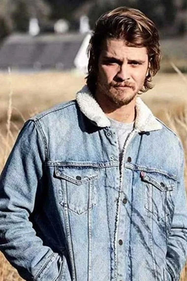 Luke Grimes Yellowstone TV Show Kayce Dutton Blue Denim Jacket
