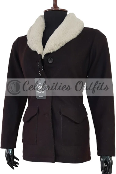 Yellowstone Kelly Reilly Beth Dutton Shearling Brown Wool Coat yellowstone-beth-dutton-coat