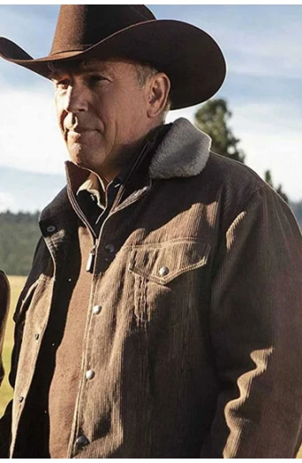 John Dutton Kevin Costner Yellowstone Brown Corduroy Jacket yellowstone-kevin-costner-jacket