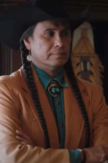 Moses J Brings Plenty Yellowstone Mo Brown Leather Blazer