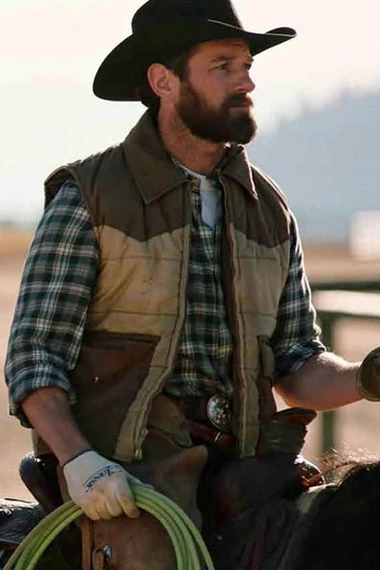 Ryan Yellowstone TV Series Ian Bohen Brown Parachute Vest