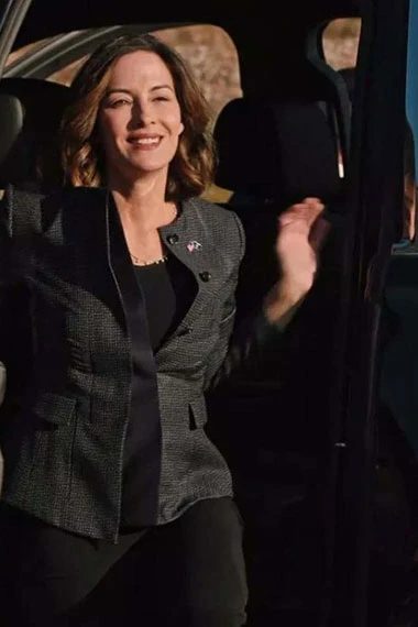 Governor Lynelle Perry Yellowstone Wendy Moniz Black Wool Coat