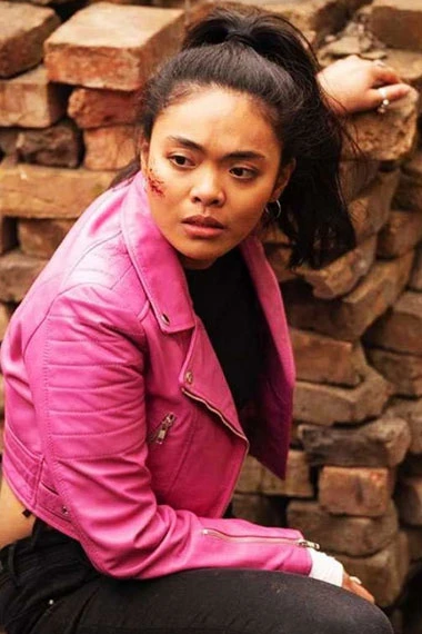 Kim Adis Young Wallander Katja Nilssen Pink Leather Jacket