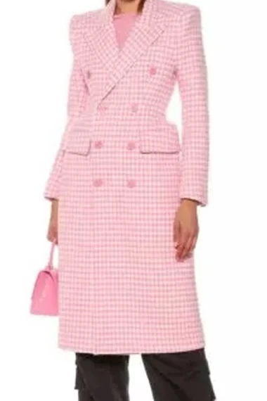 Kelsey Peters Hilary Duff Younger Checked Plaid Trench Coat
